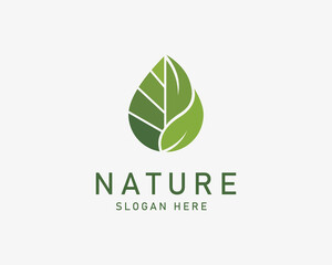 nature logo creative leaf health design concept illustration