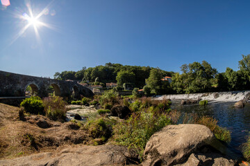 Portuguese Way towards Santiago de Compostela, the Roman Bridge of Maceira