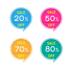 Colorful sale discount percentage label