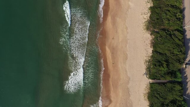 Aerial view of Brava beach with restinga preservation area, Itaja&iacute;, Brazil