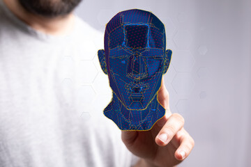 Human head and brain with Artificial intelligence concept