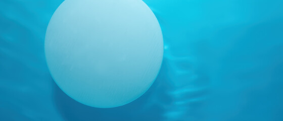 Abstract nature background for product presentation..Empty white circle podium on blue water texture with waves in sunlight. layout, copyspace