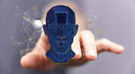 Silhouette of a 3d human head