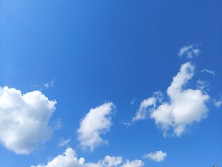 Błękitne niebo z chmurami latem