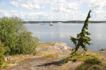 Beautiful nature and landscapes around the archipelago and islands in Blekinge Skärgård, Sweden