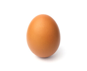 close-up egg chicken isolated on white background