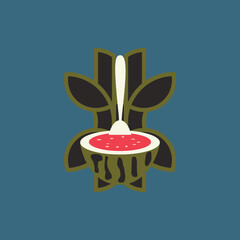 Watermelon bamboo logo, suitable for food and beverage businesses.