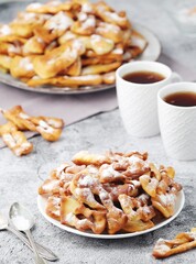 Angel wings, traditional sweet crisp pastry
