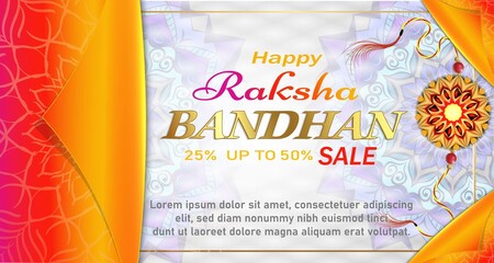 Rakhi Festival sale background design with Rakhi Bandhan illustration