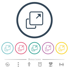 Extend element flat color icons in round outlines