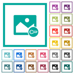 Secure image alternate flat color icons with quadrant frames