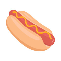 Hot Dog Sign Emoji Icon Illustration. Fast Food Sausage  Vector Symbol Emoticon Design Clip Art Sign Comic Style.