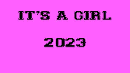 2023 pink rose its a girl birth background