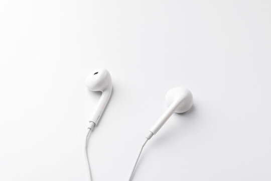 earphones for mobile phone on a white background