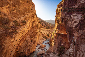 The stunning Spanish countryside photographed from the Caminito del Rey in Málaga, Spain.
