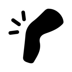 Knee pain vector icon isolated healthcare sign design.