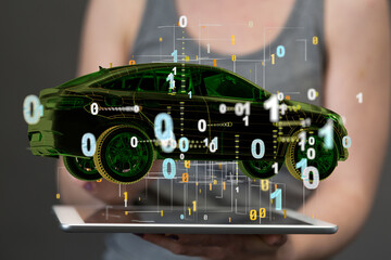 Energy car concept. Vehicle EV charge battery electric
