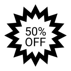 Vector 50% Discount Glyph Icon Design