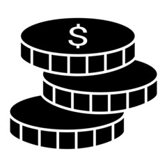 Vector Coins Glyph Icon Design