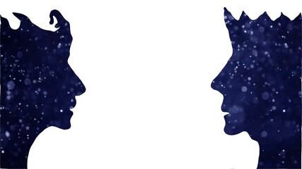 black side head silhouette prince and princess couple © ประพันธ์ บุญเหมาะ