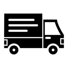 Vector Delivery Truck Glyph Icon Design