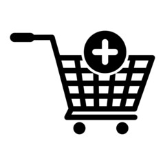 Vector Add to Cart Glyph Icon Design
