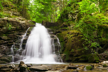 waterfall in the forest, mountain river