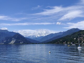 Lago Maggiore in summer near Verbania Italy