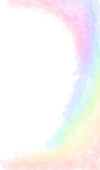 Rainbow curve pattern on a white background.