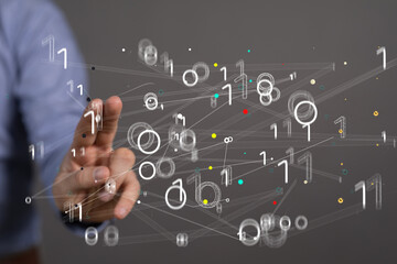 Technology background. Big data concept. Binary