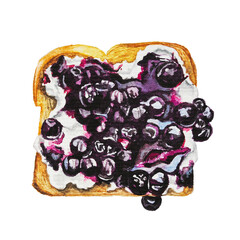 Watercolor Toast with Berries
