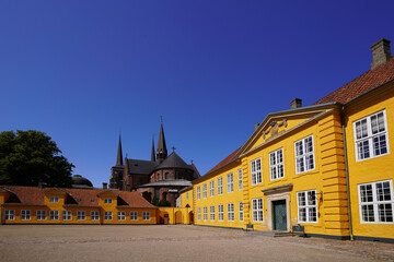 Roskilde Cathedral on a bright summer day - 450083124