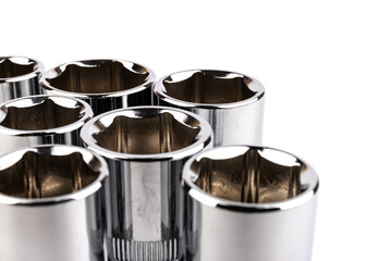 Tools for repair. Chrome mechanics tools set. Shop socket sets hand tools. Wide range of metric sockets. Made from advanced quality chrome vanadium steel. Strength durability and corrosion protection.