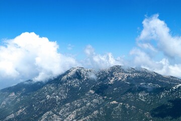 clouds over the mountains