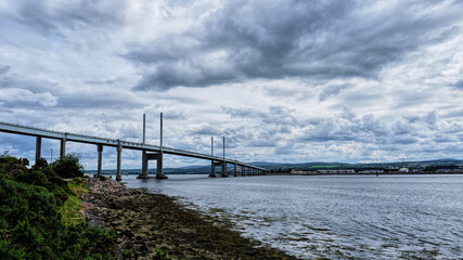 Fototapeta na wymiar Kessock Bridge over the Moray Firth at Inverness in the Highlands