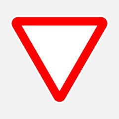 High quality vector illustration of the Yield or Give way sign - Original size and colors, official international version