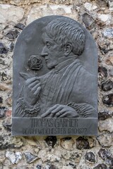 plaque to commemorate Thomas Garnier an English churchman and botanist Dean of Winchester from 1840 to 1872