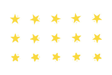 Set Of Yellow Star Rating. Vector Illustration