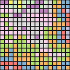 Color Pixels Cloud Abstract Computational Generative Art background illustration