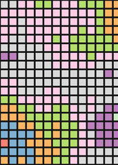 Fototapeta premium Color Pixels Cloud Abstract Computational Generative Art background illustration