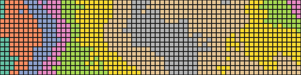 Color Pixels Cloud Abstract Computational Generative Art background illustration