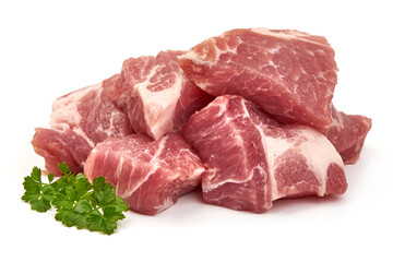 Fresh pork steaks, isolated on white background. High resolution image.