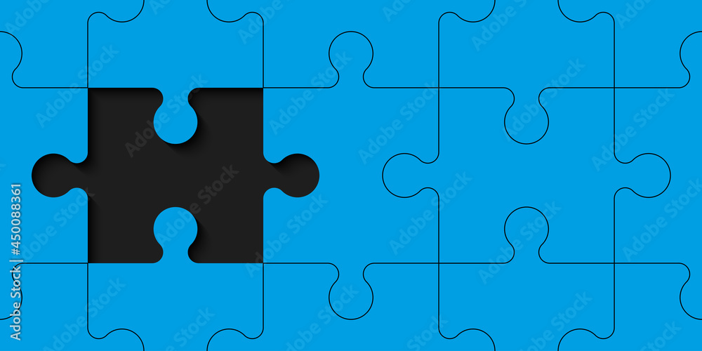 Aufkleber lot piece flat puzzle seamless pattern presentation. Many step puzzles business background. Simple pattern. Section compare service banner. Puzzle seamless template simple shape. Abstract Background
