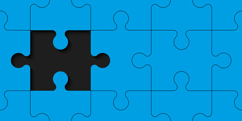 Fototapeta premium lot piece flat puzzle seamless pattern presentation. Many step puzzles business background. Simple pattern. Section compare service banner. Puzzle seamless template simple shape. Abstract Background