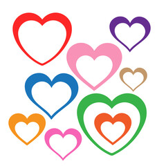 Collection of many styles of hearts. many designs on a white background