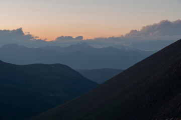 sunset in the mountains