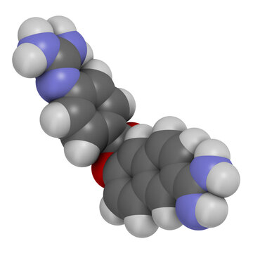 Nafamostat Drug Molecule (serine Protease Inhibitor). 3D Rendering.