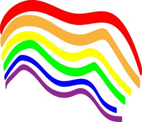 simple ribbon strokes in rainbow colors of the LGBTQ community