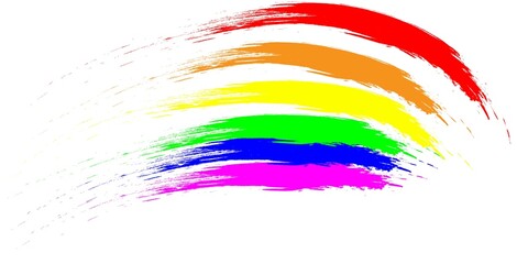 simple brush strokes in the colors of the LGBTQ community rainbow
