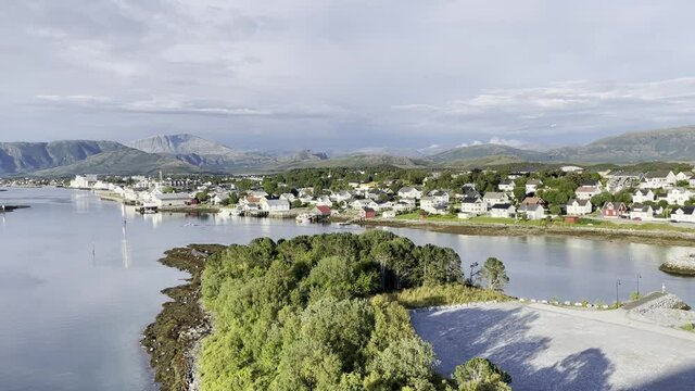  View from Brønnøysund bridge,Helgeland,Nordland county,scandinavia,Europe